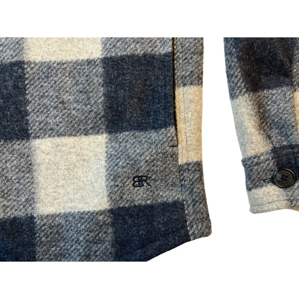 Banana Republic Heritage Blue Buffalo Plaid Button Shirt Jacket Shacket  S  NWOT